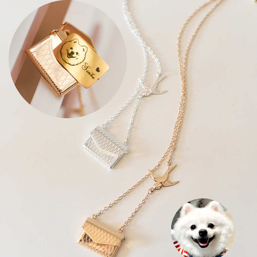 Customized Pet Portrait Necklace with Envelope/Free Shipping