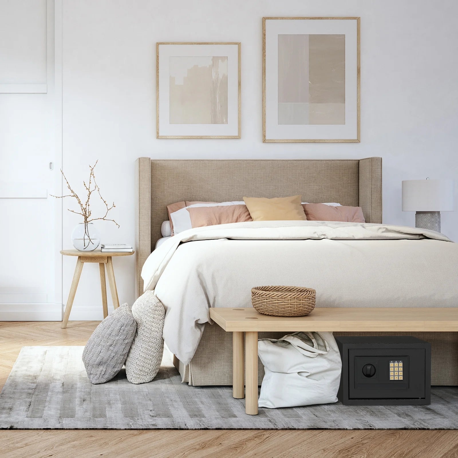 Safe Box 0.57 Cubic Feet Electronic Digital Safety Box, Keypad Lock Box, Office Hotel Home Safes