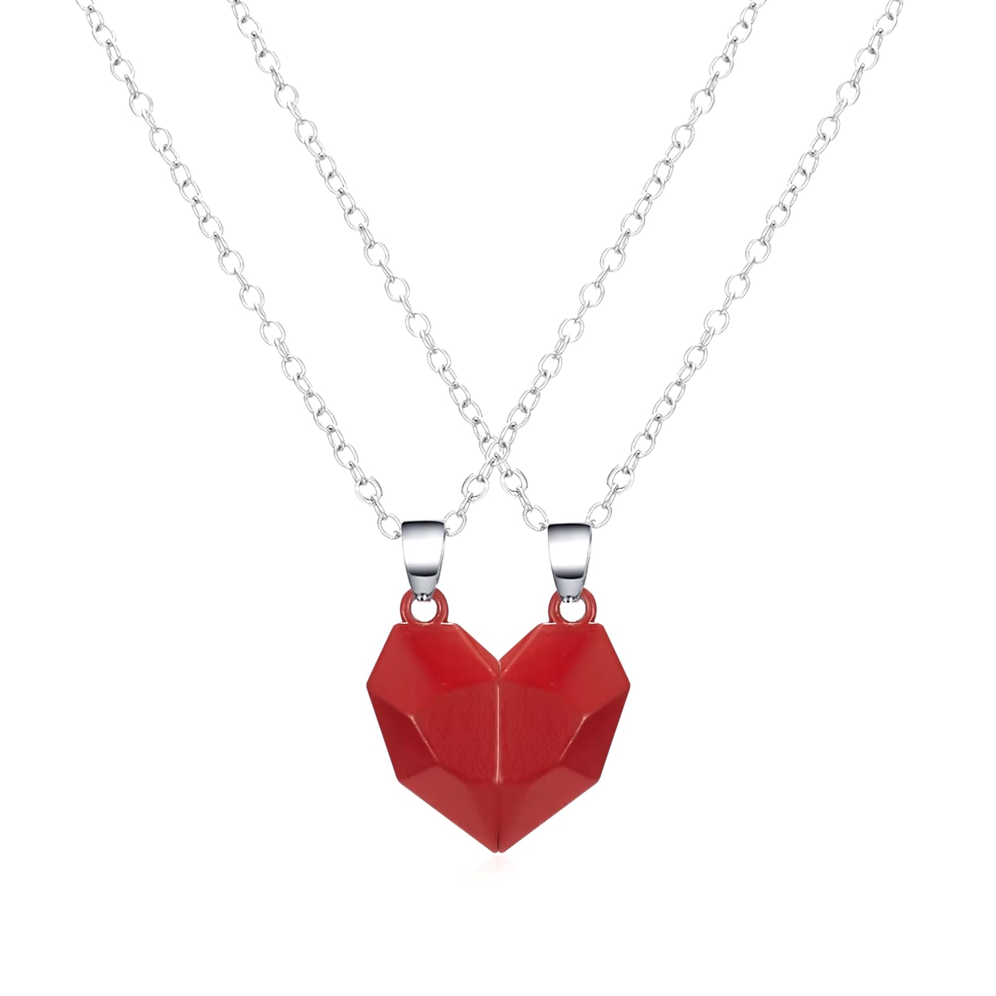 Korean Fashion Magnetic Couple Necklace for Lovers Gothic Punk Heart Pendant Necklace for Men Women Necklaces Party Gift Jewelry