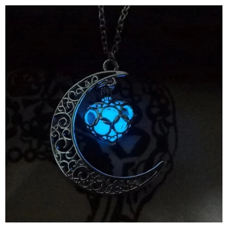 Glowing Moon Chain Pendant Necklaces