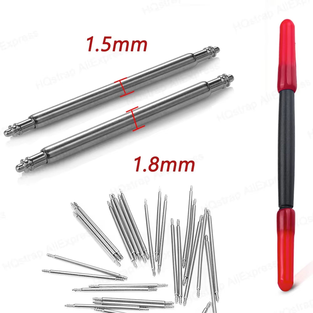 20Pcs Watch Band Spring Pins 22Mm 20Mm 18Mm 16Mm 19Mm 24Mm 26Mm Metal Spring Bars Strap Link Pins Repair Tool 1.5Mm 1.8Mm 2.0Mm