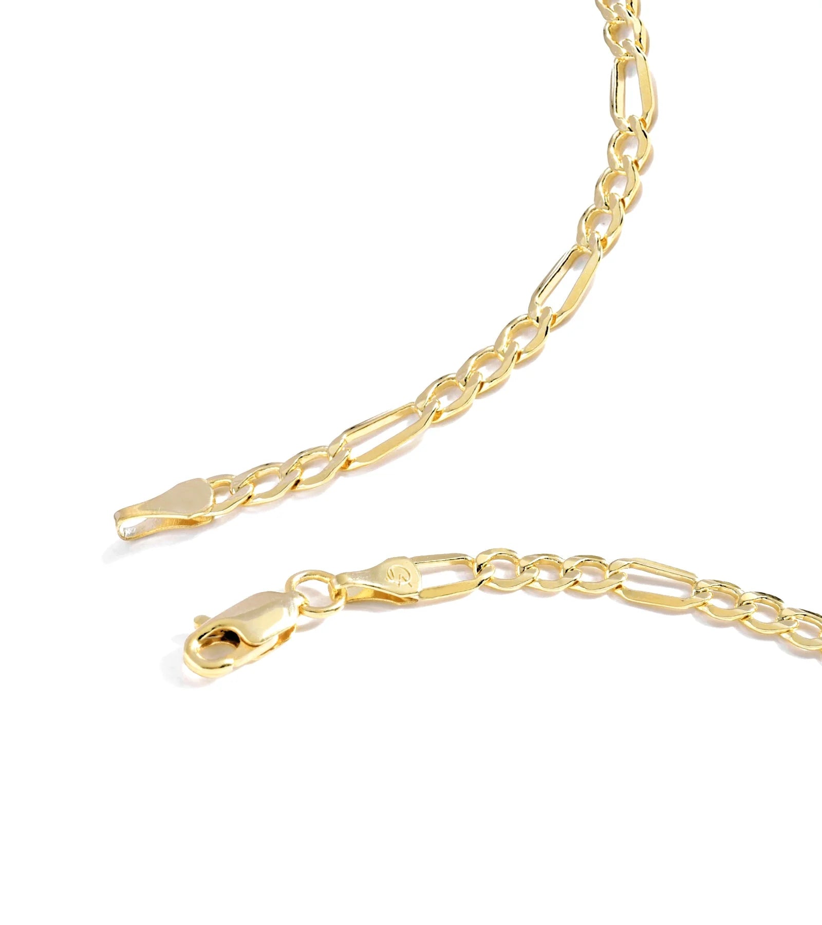 Gold Chain Necklace Collection - 14K Solid Yellow Gold Filled Figaro Chain Necklaces for Women and Men with Different Sizes (2.8Mm, 3.7Mm, 4.7Mm, 5.6Mm)