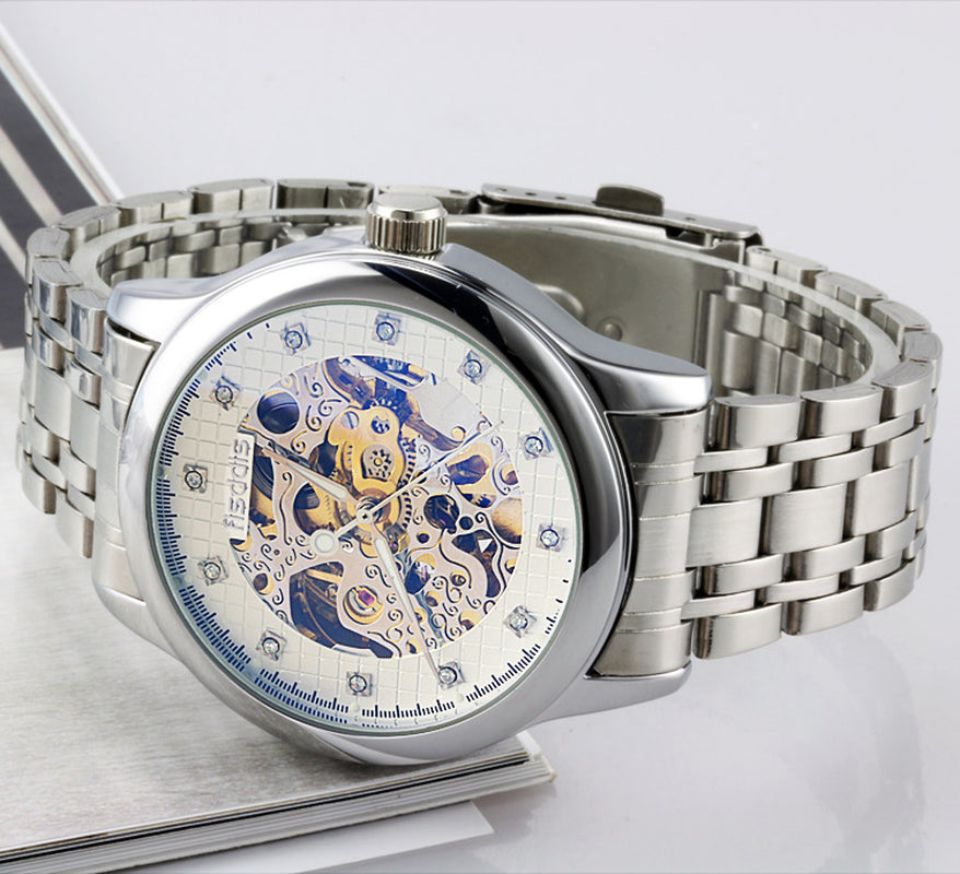New Foreign Trade Luminous Mechanical Watches, Automatic Hollowing, Men'S Fashion Trend, Steel Machinery Watches