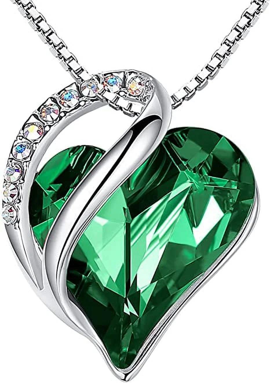 Womens Silver Plated Infinity Love Heart Pendant Necklace with Birthstone Crystals, Jewelry Gifts for Her, Anniversary Birthday Mother'S Necklaces for Wife Mom