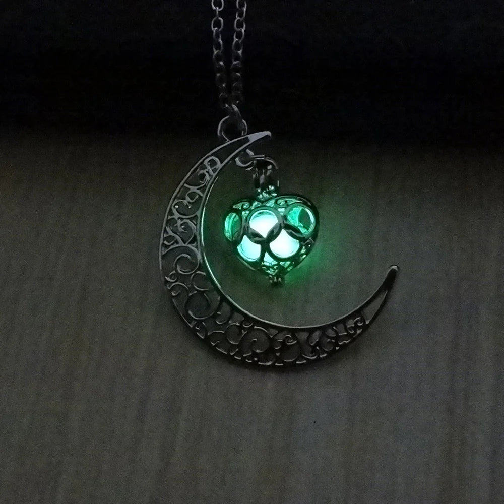 Glowing Moon Chain Pendant Necklaces