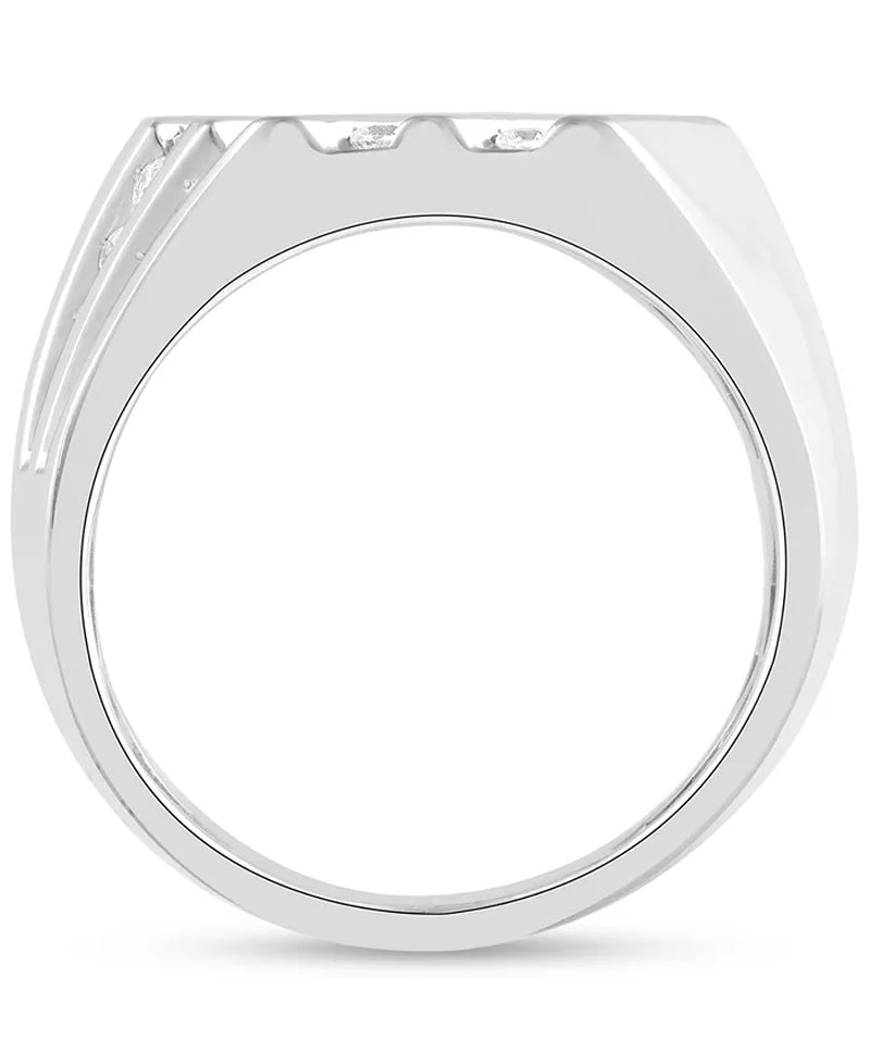 Men'S Diamond Diagonal Channel-Set Ring (1 Ct. T.W.) in 10K White, Yellow or Rose Gold