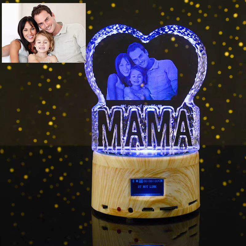Rgb Lamp Love Crystal Custom 3D Laser Etched Photo Frame Engrave Crystal Glass Wedding Birthday Gift for Mom and Wife Lover