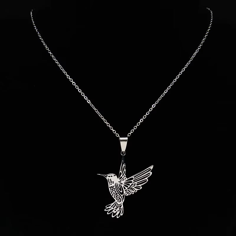 Hummingbird Pendant Stainless Steel Necklaces for Women Bird Necklace Hummingbird Colibri Jewelry Acero Inoxidable Joyeria N742